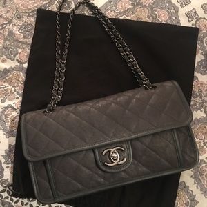 Chanel Gray Caviar French Riviera Flap Bag